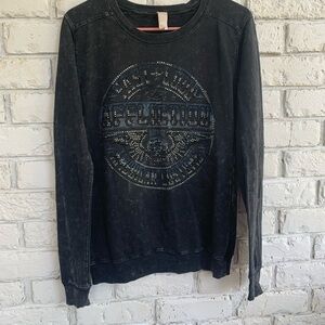 Y2K Women’s Affliction American Customs long sleeve mesh back tee shirt SM